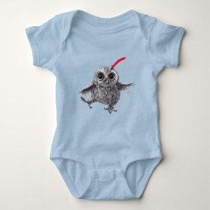 Kute Dansend Owl met Red Feather Romper