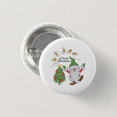 Kute dansende kerstboom ronde button 3,2 cm (Voorkant /achterkant)