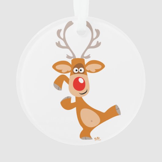 Kute danserende Cartoon rendierlijk Ornament (achterkant)