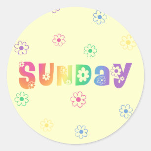 Kute Day of the Week Sunday Ronde Sticker