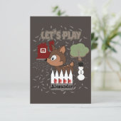 Kute Deer Let's Play-Play Date Invitation (Staand voorkant)