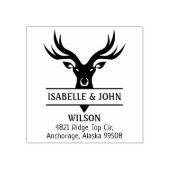 Kute Deer Return Address Family Rubberstempel (Afrduk)