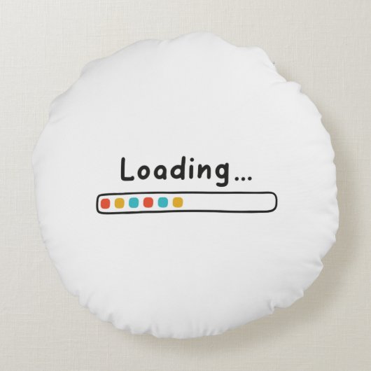Kute Design Pa Jokes Loading for Vaderdag Rond Kussen (Achterkant)