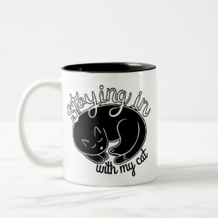 Kute die binnen met Mijn Kat Citaat blijft Tweekleurige Koffiemok