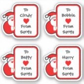 Kute die van Santa Stickers wordt gepersonaliseerd (Voorkant)