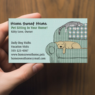Kute Dog en Kat Pet Sitting - Dierendiensten Visitekaartje