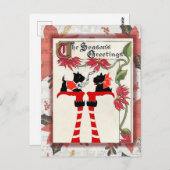 Kute  Dog-kerstgroet Briefkaart (Voorkant / Achterkant)