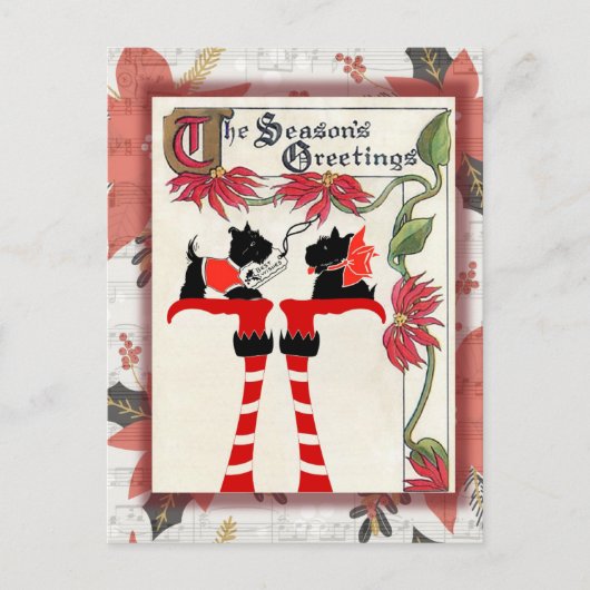 Kute  Dog-kerstgroet Briefkaart (Voorkant)