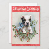 Kute Dog-kerstgroet Feestdagenkaart (Voorkant / Achterkant)