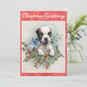 Kute Dog-kerstgroet Feestdagenkaart (Staand voorkant)