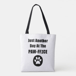 Kute Dog Paw Pun, nog een dag op het kantoor Draagtas