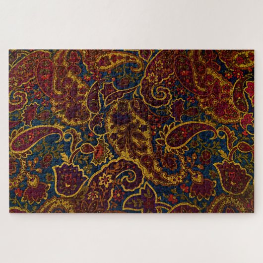 Kute donkerbruine paisleyvormig ontwerp legpuzzel (Horizontaal)