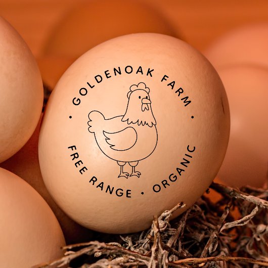 Kute doodle Chicken Personalised Boerderij Fresh E Rubberstempel