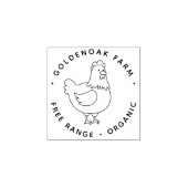 Kute doodle Chicken Personalised Boerderij Fresh E Rubberstempel (Afrduk)
