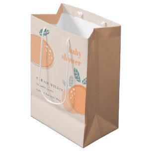 Kute doorn Blush Oranje fruitig vet Baby shower Medium Cadeauzakje