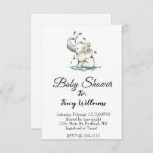 Kute douches baby-olifant kaart (Voorkant / Achterkant)