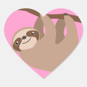Kute drie-Toed sleuf Hart Sticker