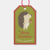 Kute egel met astomstructuur en hoge Kinderen Cadeaulabel (Achterkant)