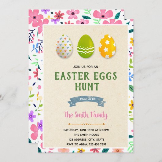 Kute-eitjes-uitnodiging Kaart (Voorkant / Achterkant)