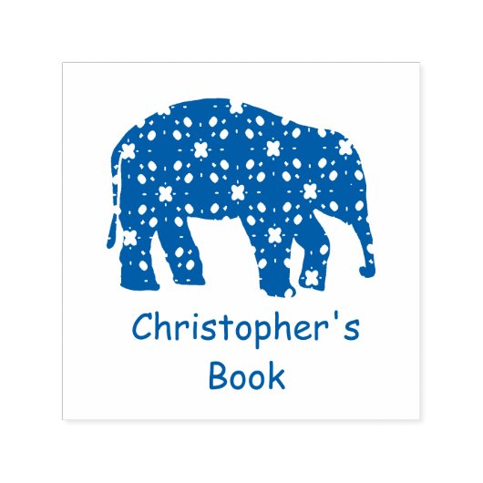Kute Elephant Crafting Bookplate Rubber Stamp Zelfinktende Stempel (Design)