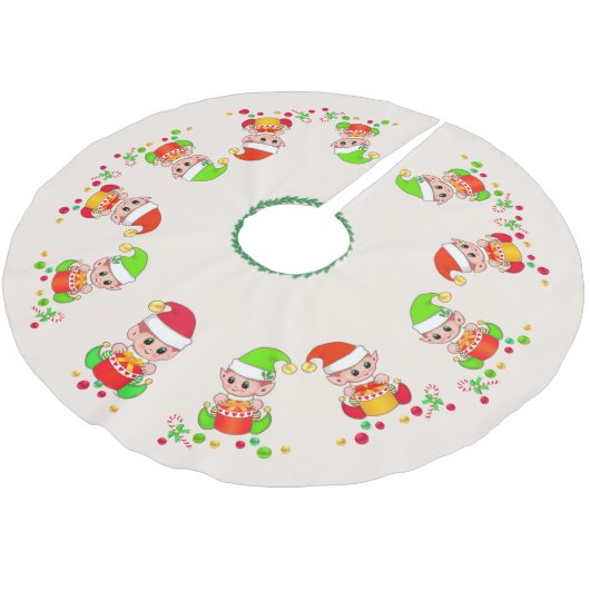 Kute elves, kleine helpers en confetti kerstboom rok (Gekanteld)