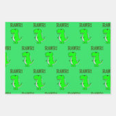 Kute en Angry T-Rex Dino RAWR Wrapping Paper Sheet (Voorkant 2)