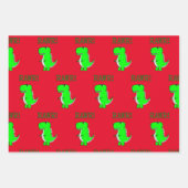 Kute en Angry T-Rex Dino RAWR Wrapping Paper Sheet (Voorkant)