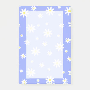Kute en girale pastelblauw- en witte-daistiepatroo post-it® notes