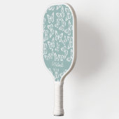 Kute en Girly Butterfly Sage Green Voeg Jouw naam  Pickleball Paddle (Links)