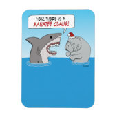 Kute en grappige haai en Manatee Claus Magneet (Verticaal)