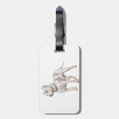 Kute en grote Waterverf Schets Pit Bull Dog Bagagelabel (Achterkant verticaal)