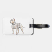 Kute en grote Waterverf Schets Pit Bull Dog Bagagelabel (Achterkant horizontaal)