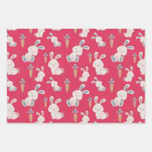 Kute en Happy PaasBunnies Inpakpapier Vel
