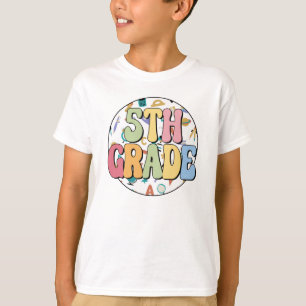 Kute en kleurrijke 5de graad Terug naar school T-shirt