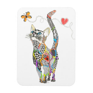 Kute en kleurrijke kat Magnet 3"x4" Magneet