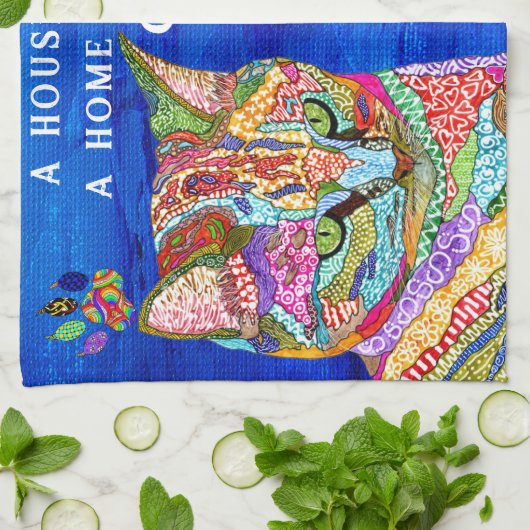 Kute en kleurrijke keukenhanddoek (Gevouwen)