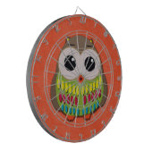 Kute en kleurrijke Oranje dartboard van Owl Dartbord (Voorkant Links)