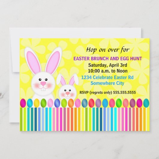 Kute en kleurrijke paasbunny kaart (Voorkant)