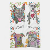 Kute en kleurrijke Pitbull Kitchen Towel Theedoek (Verticaal)