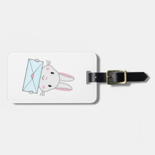 Kute en mooie Bunny holding Love Letter Bagagelabel