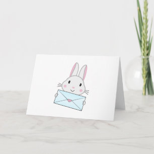 Kute en mooie Bunny holding Love Letter Kaart