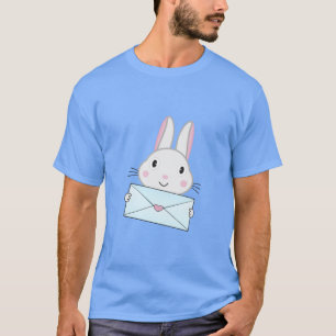 Kute en mooie Bunny holding Love Letter T-shirt