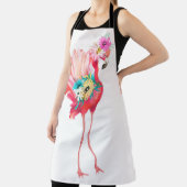 Kute en mooie roze flamingo mexican vogel met schort (Insitu)