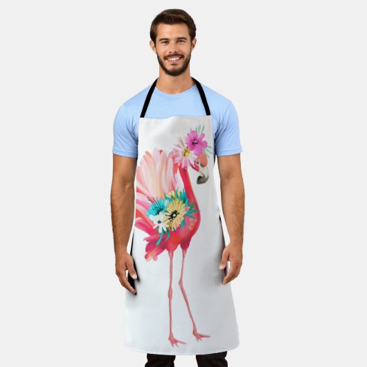 Kute en mooie roze flamingo mexican vogel met schort (Gedragen)