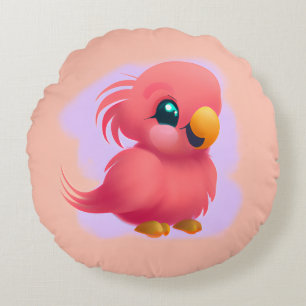 Kute en Schattige roze Baby Parrot Rond Kussen