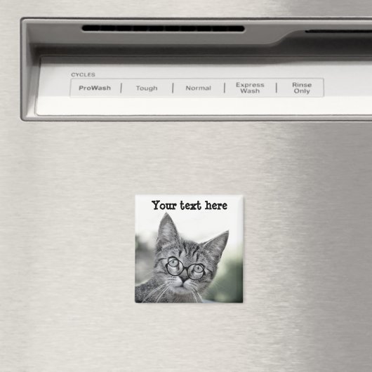 Kute en verraste kat met bril Magnet Magneet (Insitu (Vaatwasser))