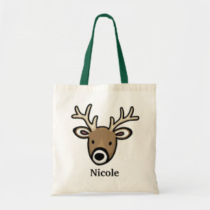 Kute en vriendschappelijke deer Face, voeg Jouw na Tote Bag