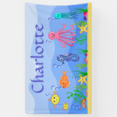 Kute en vun Zee Animals Banner (Verticaal)