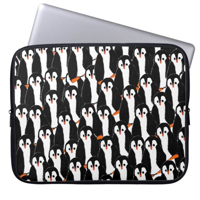 Kute en Whimsical Piles of Penguins Laptop Sleeve (Voorkant)