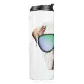 Kute engelse buldog met zonnebril, grappige puppy thermosbeker (Gedraaid links)